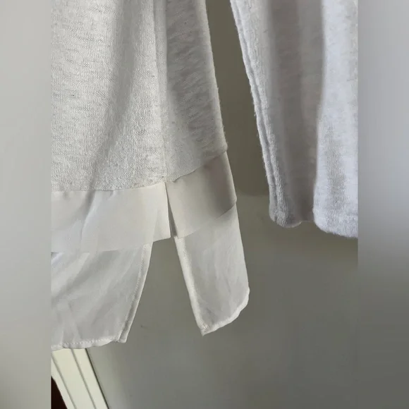 Alfani White Long Sleeve V-Neck Top, large - Picture 5 of 6